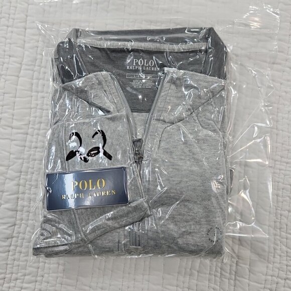 NEW Polo Ralph Lauren 1/4 Zip Henley Men's Large Grey Pullover Grey Pony NWT - Picture 15 of 15